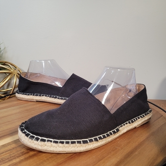 Old Navy Black Jack Espadrilles Canvas Flats Summer Vacation Size 11 - Picture 3 of 16